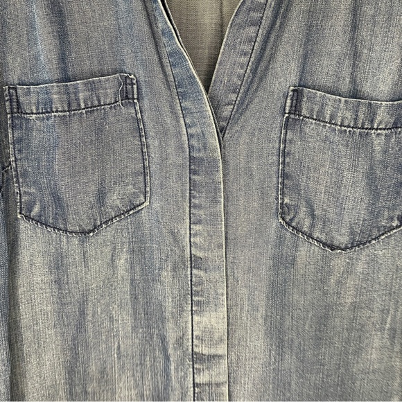 Lulus Courtesy Collar Blue Chambray Top - Picture 8 of 11